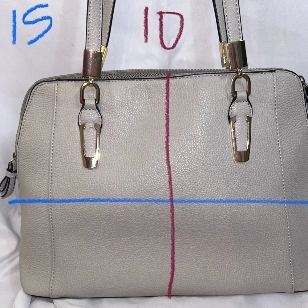 Purse Over the Shoulder Handle Bag Canvas Handbag Zipper Closure Pockets Square
